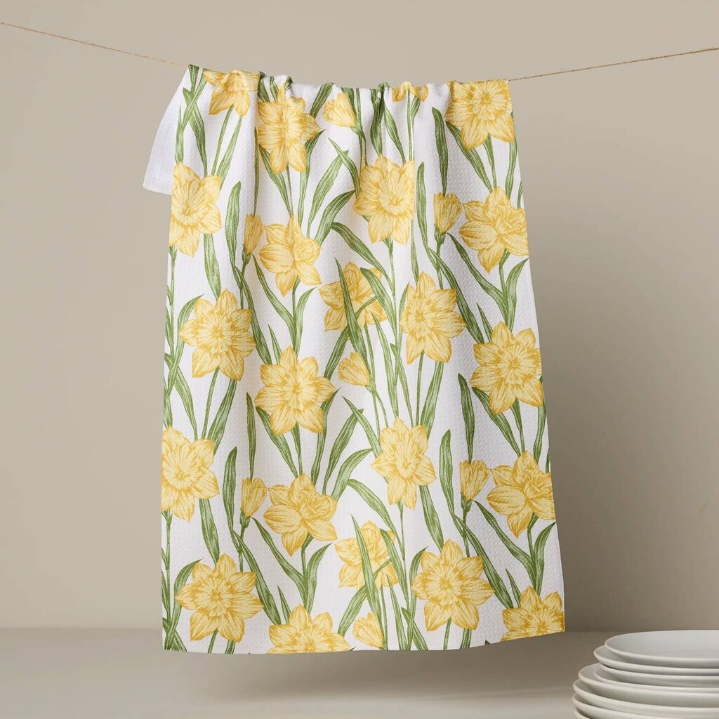 Daffodil Darling Geometry Tea Towel