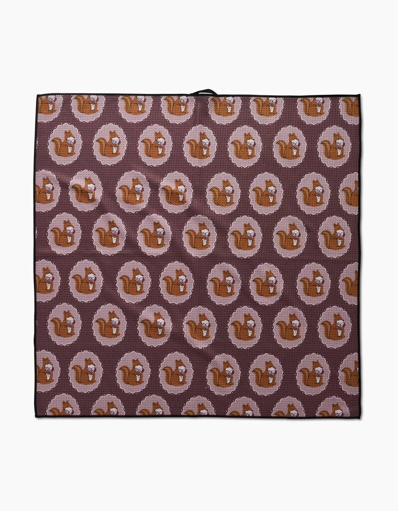 Squirrels Geometry Dog Towel