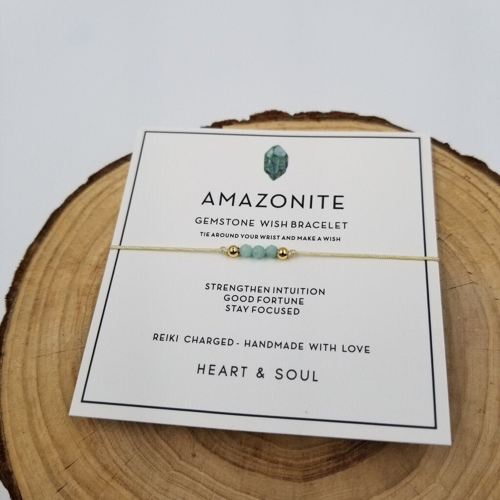 Handmade Gemstone Chakra Wish Bracelet Amazonite CHAK1739-2