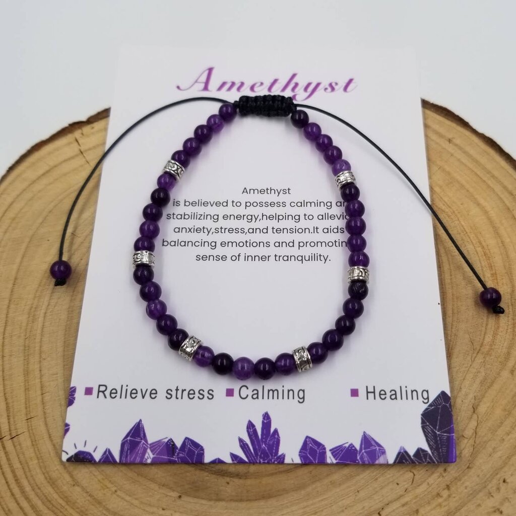 Natural Amethyst Healing Chakra Bracelet CHAK1454-1