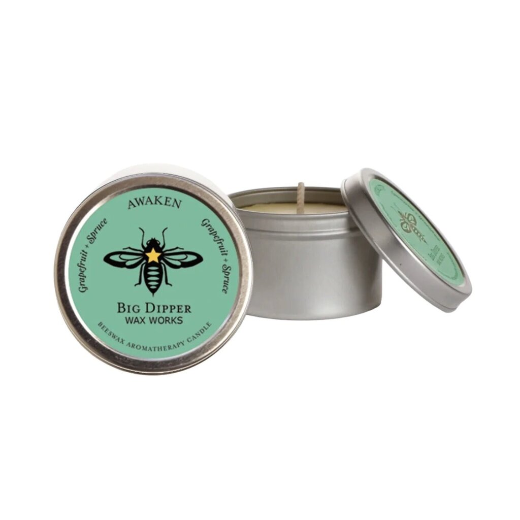 Beeswax Aromatherapy Glass Candle Awaken (Grapefruit + Spruce)