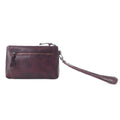Zidana Ethel Mini Veg Tanned Leather Wristlet Rosa Maroon S-13853