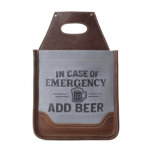 Barrelcut Leather + Canvas Beer Holder Cedar White S-14381