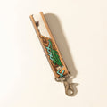 Soaring Bloom Handtooled Leather Myra Keyfob Dakota Teal S-14022