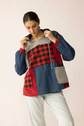 The Americana Patchwork Hoodie in Cherry Denim XXL - BWE-12549-HS