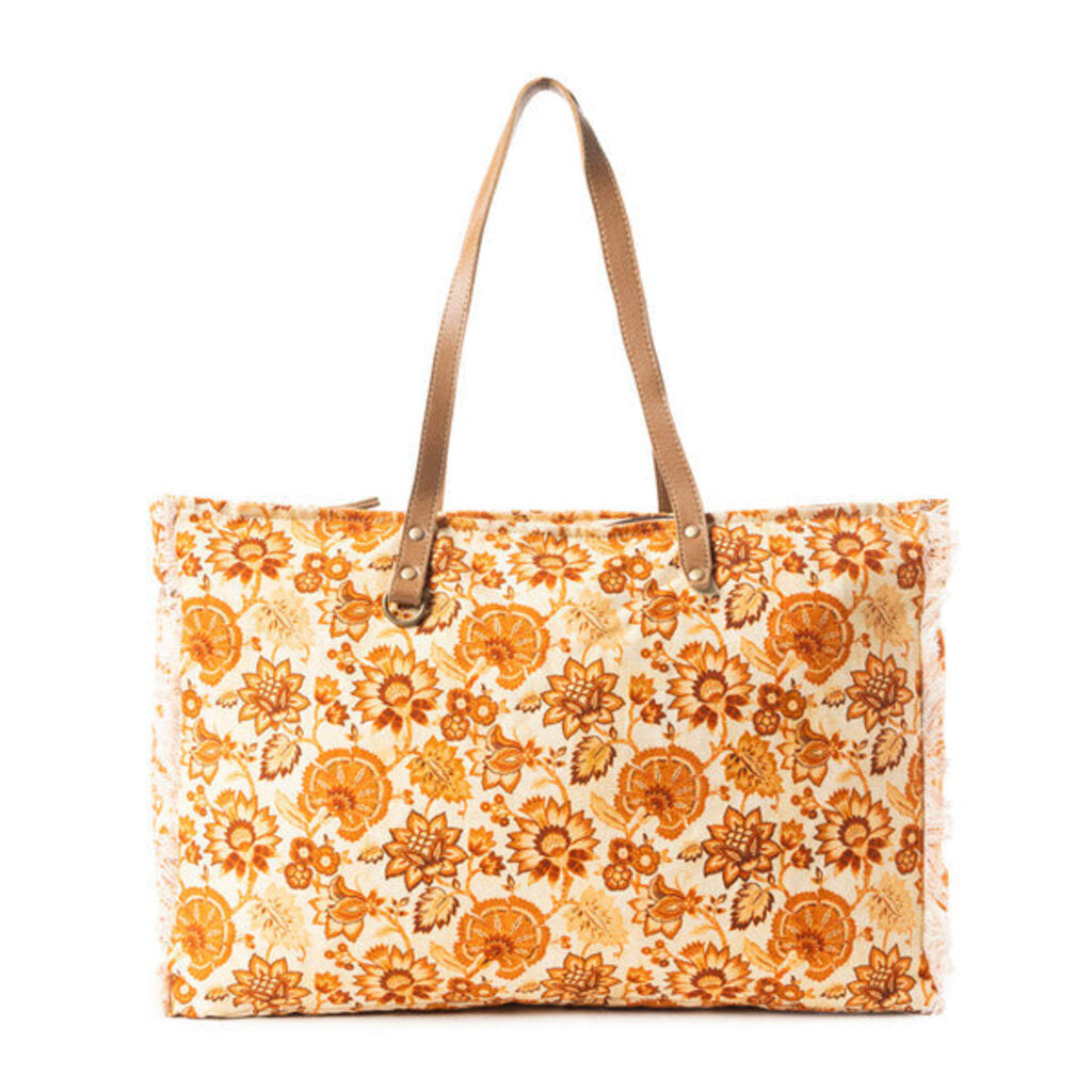 Delft Garden Myra Weekender Bag in YELLOW & RED S-10912