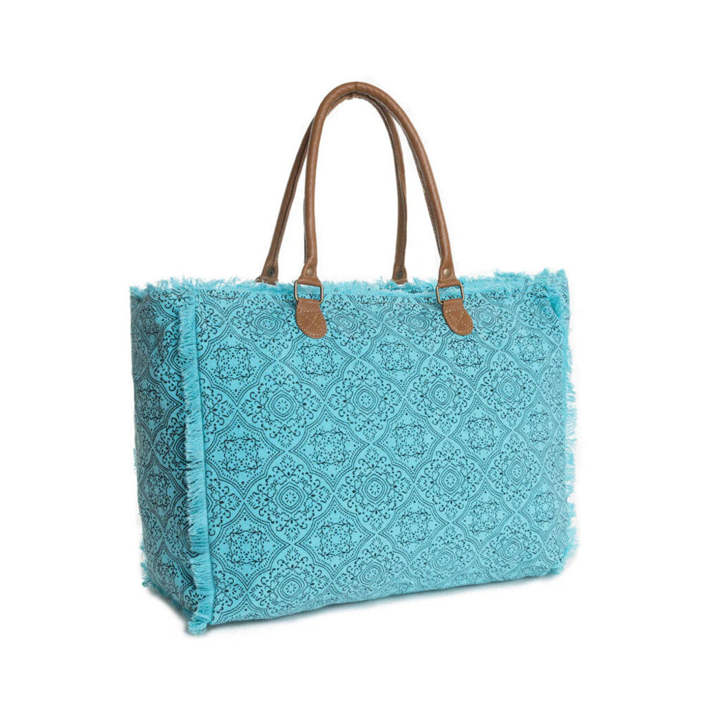 Triple Fork Ranch Weekender Myra Bag In TURQUOISE S-9978