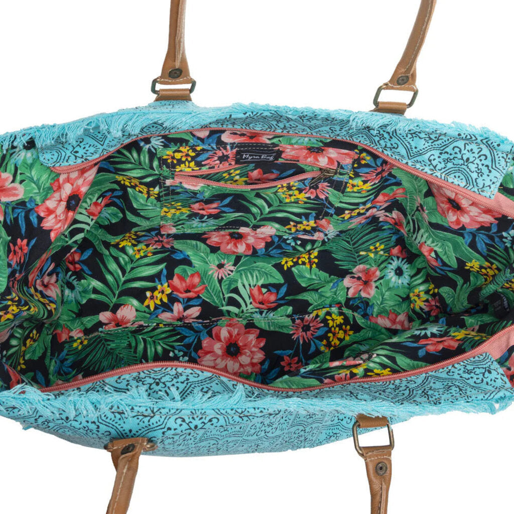 Triple Fork Ranch Weekender Myra Bag In TURQUOISE S-9978