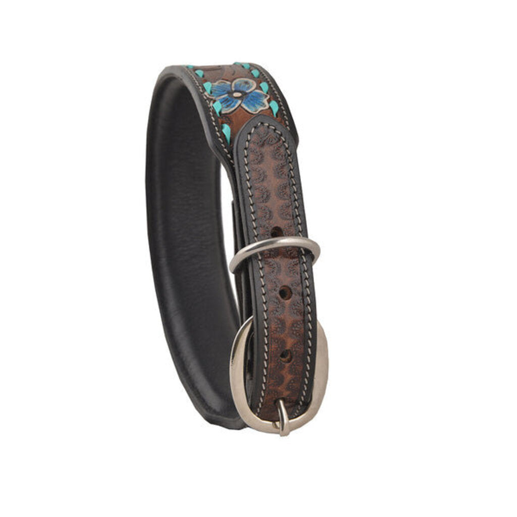 Scenic Hand Tooled Leather Dog Collar S-5757 SM