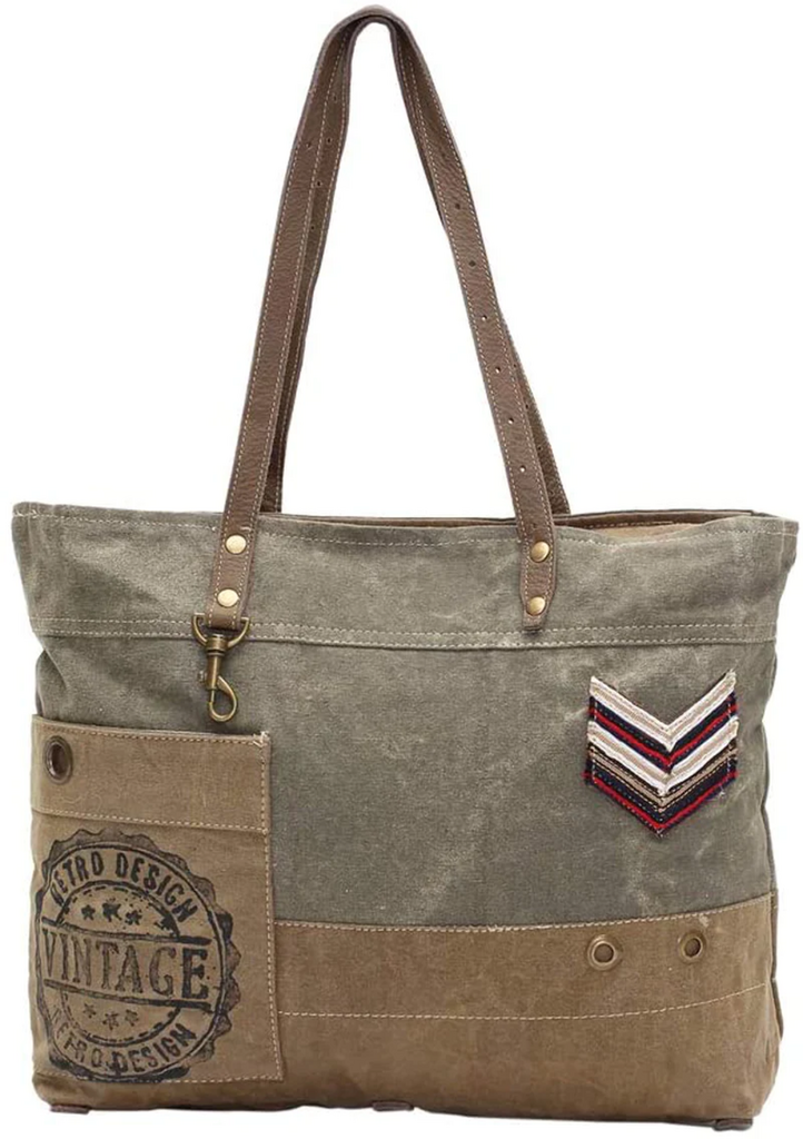 Military Badge Canvas Tote Bag S-0934 Myra Bag